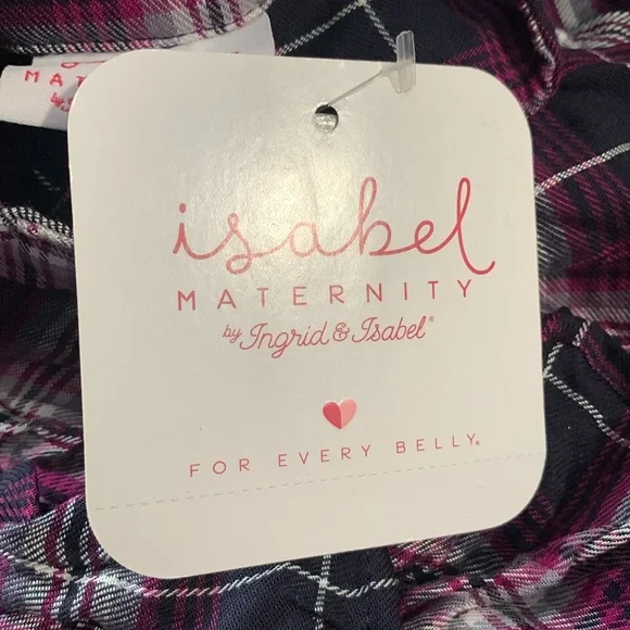 NWT Isabel Maternity Plaid Shirt Dress XXL - Picture 4 of 6